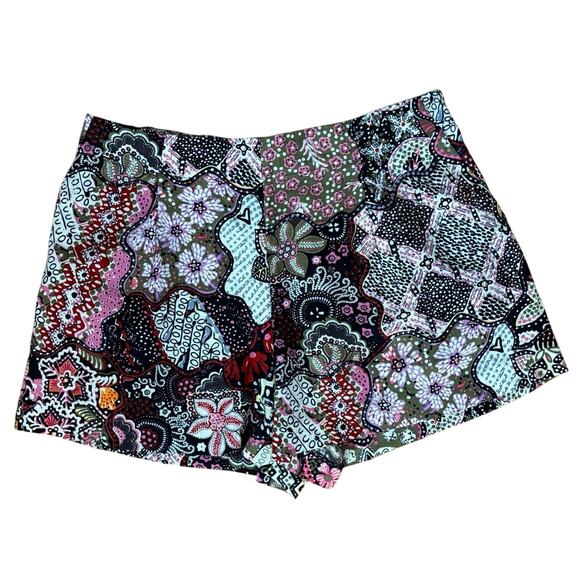 LOFT Size MP PM Medium Petite Linen Blend Floral Print Pull On Shorts Pockets - Picture 2 of 4